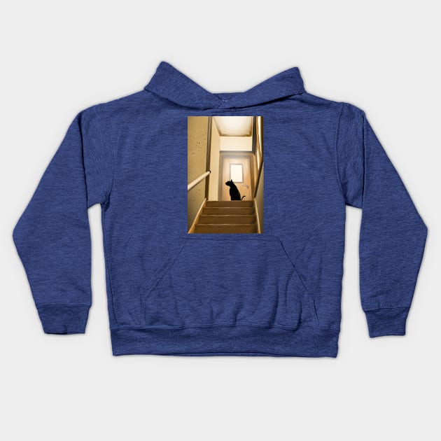 On the stairs Kids Hoodie by BATKEI